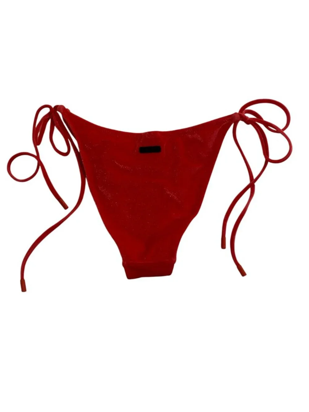 Triangl Swimwear Vinca Velour Bikini Bottoms in Red